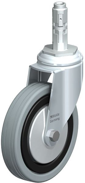 Blickle LKRA-VPA 125G-11-FA-E12 Apparate-Lenkrolle mit Expander, Vollgummi, Grau, 351429