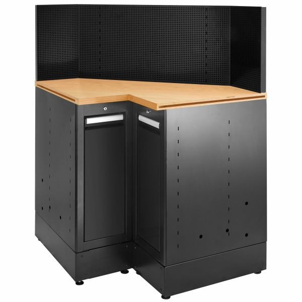 Facom JLS3 ECKUNTERSCHRANK MIT HOLZARBEITSPLATTE SCHWARZ, JLS3-MBSCSWBS