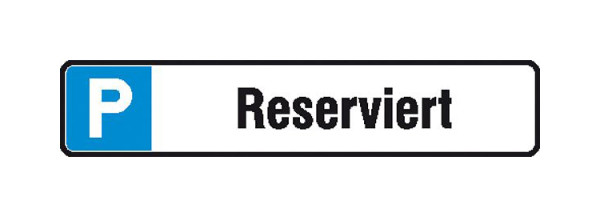 SafetyMarking Parkplatzschild, Symbol: P, Text: Reserviert, BxH 52x11 cm, Aluminium, 11.5545