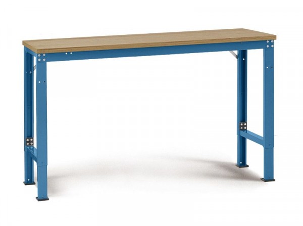 Manuflex Arbeits-Grundtisch UNIVERSAL Spezial mit Multiplexplatte, BxTxH = 2000 x 1200 x 722-1022 mm, Brillantblau, AU7135.5007