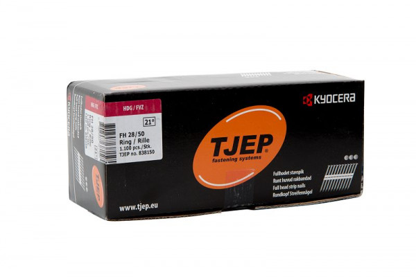 TJEP FH28/50 Rillennagel feuerverzinkt, 21°, Box 1.100 Stück, FH Nägel, 838150