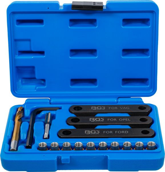 BGS Reparatur-Satz für Bremsgewinde, M9 x 1,25, 16-teilig, 148