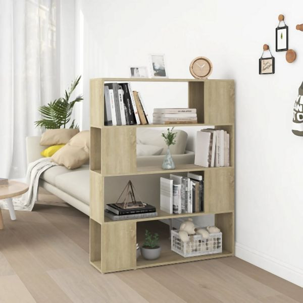 vidaXL Bücherregal Raumteiler Sonoma-Eiche 100x24x124 cm, 809191