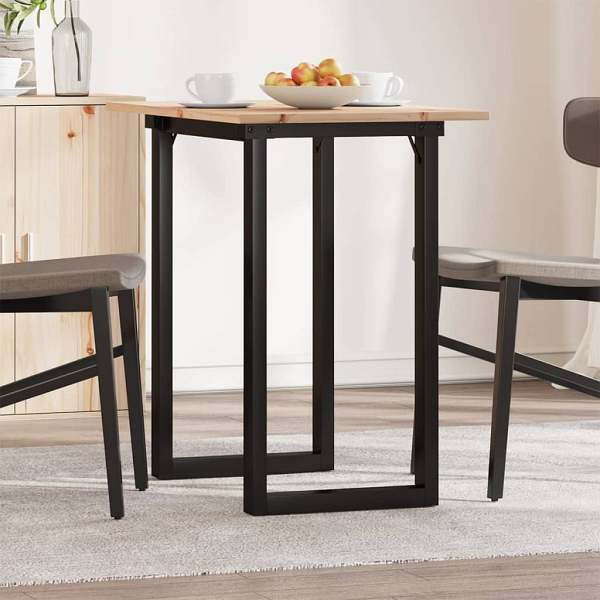 vidaXL Esstisch O-Gestell 80x50x75 cm Massivholz Kiefer und Gusseisen, 3282672