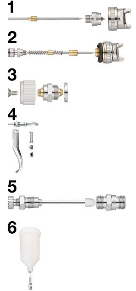 Prevost Komplettset Auslösehebel für Pistolen CAR G04HVLP und CAR G04, Ersatzteile für Lackierpistolen CAR G04HVLP, CAR G04K4