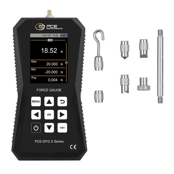PCE Instruments Kraftmessgerät, Messbereich 0 bis 20 N, Kapazität 2500 mAh, PCE-DFG 20 X