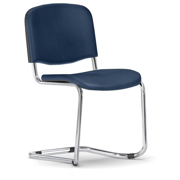 Deskin Besucherschwinger ISO Kunstleder, Gestell verchromt, Bezug Kunstleder V blau, 352444