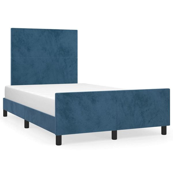 vidaXL Bettgestell mit Kopfteil Dunkelblau 120x190 cm Samt, 3270570