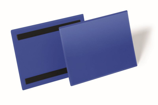 DURABLE Magnetische Kennzeichnungstasche A5 quer, dunkelblau, VE: 50 Stück, 174307