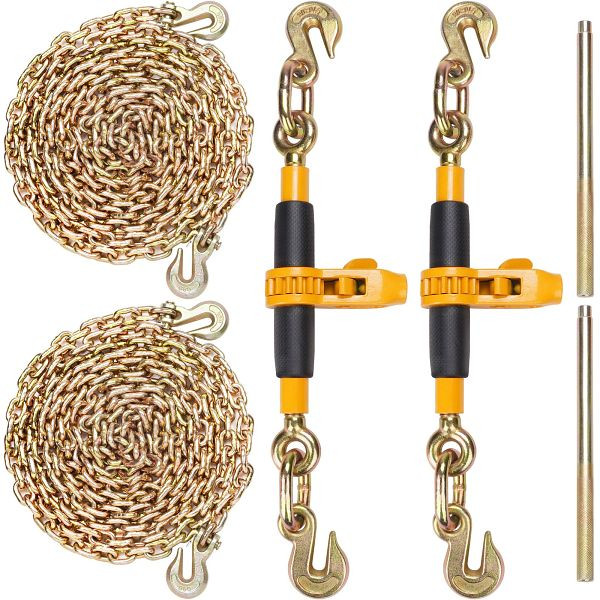 VEVOR Ratschen-Kettenbinder 2 Stück 3/8"-1/2" Hochleistungs-Lastbinder mit G80-Ketten 5443 kg sichere Belastungsgrenze, DLTJLLJQTYCBBHNAQV0