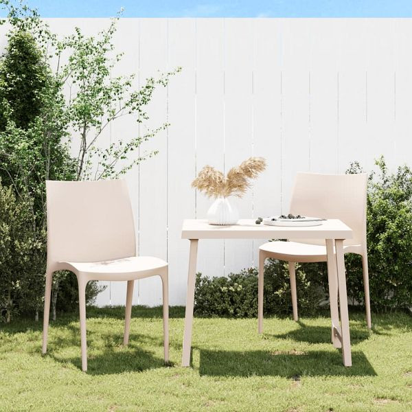 vidaXL Gartenstühle 2 Stück Creme 50x46x80 cm Polypropylen, 364733