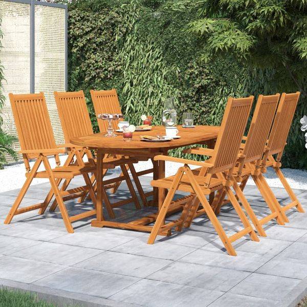 vidaXL 7-tlg. Garten-Essgruppe Massivholz Akazie, 3079644