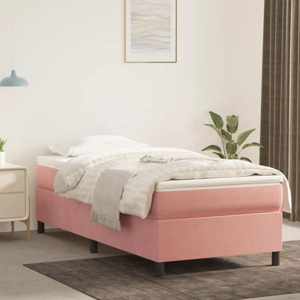 vidaXL Bettgestell Rosa 80x200 cm Samt, Polyester, 3121089