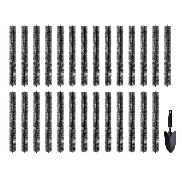 VEVOR Dachrinnenbürste, 24,4m Gesamtlänge, φ110 mm, bodennahe Dachrinnenbürste, Laubschutz für 12,7cm Dachrinnen, 27er-Set, TGMS433INCH2JB7U1V0