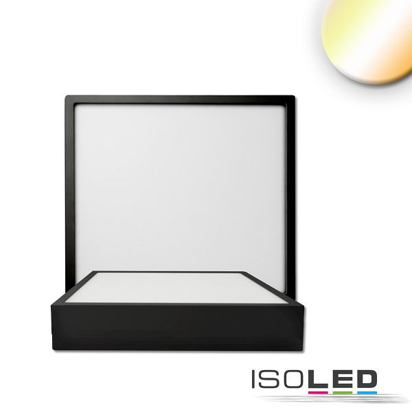 ISOLED LED Deckenleuchte PRO schwarz, 8W, eckig, 120x120mm, ColorSwitch 2700/3000/4000K, dimmbar, 115492