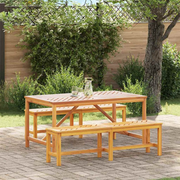 vidaXL Garten Essgruppe, 3er Set, Braun 150 x 90 x 74 cm Akazie Massivholz, 3154115