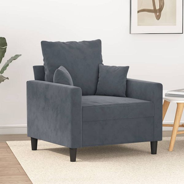 vidaXL Sessel Dunkelgrau 60 cm Samt (Polyester), Blickfang, Top-Qualität, 359284