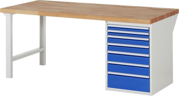 RAU Werkbank Serie 7000 - Modell 7517-1, B2000 x T900 x H840 mm, Systemunterbau B2000 x T850 x H800 mm, 03-7517A1-209B4S.11