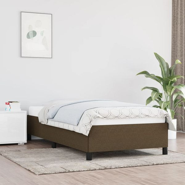 vidaXL Bettgestell Dunkelbraun 90x200 cm Stoff, Polyester, 347037