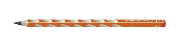 STABILO Ergonomischer Dreikant-Bleistift für Rechtshänder - EASYgraph in orange - Einzelstift - Härtegrad B, 322/03-B