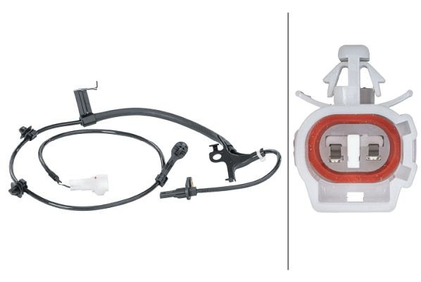 HELLA Sensor, Raddrehzahl - 12V - 2-polig - Kabel: 1125mm - mit Halter, 6PU 012 679-791