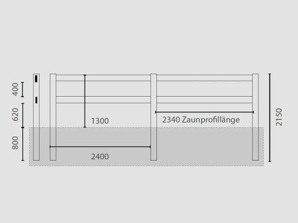 Growi Koppelsystem Ranch 2, Zwischenpfosten 127 x 127 mm, 215 cm lang, 10030720