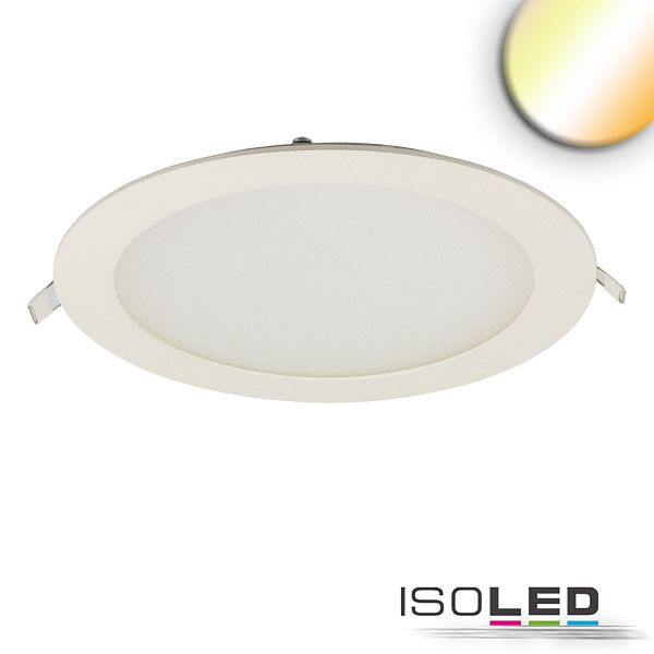 ISOLED LED Downlight, 18W, rund ultraflach weiß, 225mm, ColorSwitch 3000/3500/4000K, dimmbar, 115595