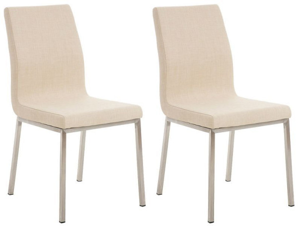 CLP 2er Set Esszimmerstühle Colmar Stoff, creme, 322993