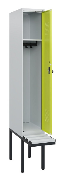 C+P Spind Evolo PLUS, 1 Abteil, 1950x300x815mm, 7035/0024, Drehriegel, Sitzfläche Kunststoff, 0490405-10 S10069