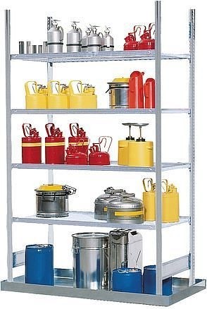 asecos Gefahrstoffregal (Grundregal) REG-B 1372 Stahl verzinkt, 1360x725x2000mm, 27851