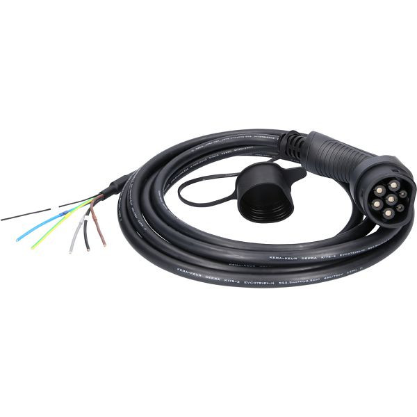 KS Tools Ladekabel, gerade, Ende offen / Typ 2 11 kw, 400 v, 16 a, 5 Meter, 117.7235