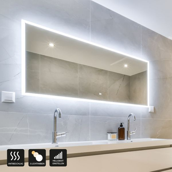 HOME DELUXE LED-Spiegel Rechteckig NOLA – 160 x 70 cm, 49929