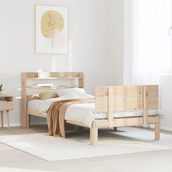 vidaXL Bettgestell mit Kopfteil ohne Matratze 100x200 cm, 3306823