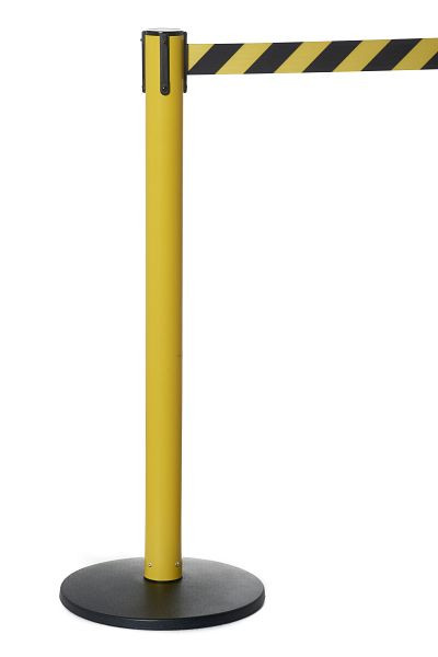 Tensator Popular Gurtpfosten, gelb, Gurt: 2300 mm, schwarz/ gelb diagonal gestreift, VE: 1 Paar, 875 35 D4