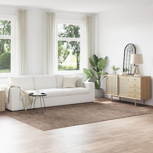 vidaXL Shaggy Teppich mit Latexrücken Braun 200x290 cm, 4019797