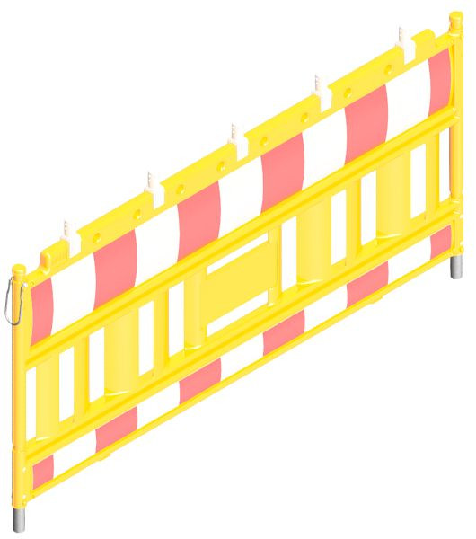 Schake Euro2-Schrankenzaun Typ Nox gelb, mit Lampenadapter, rot / weiß, 33420KA-G