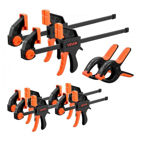 VEVOR Einhandzwinge, 8er-Pack, 15,24 & 30,48 cm Öffnung, 70 kg Klemmkraft, Schraubzwinge, selbstverriegelndes Design, FJKSJ8JT6INCHNW02001V0