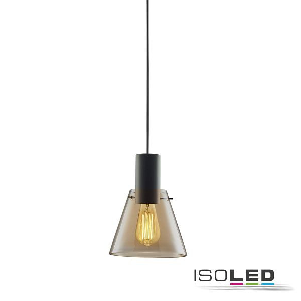 ISOLED Pendelleuchte, amber concave Glas, E27, 20cm, 50-300cm, ohne Leuchtmittel, ohne Baldachin, 115636