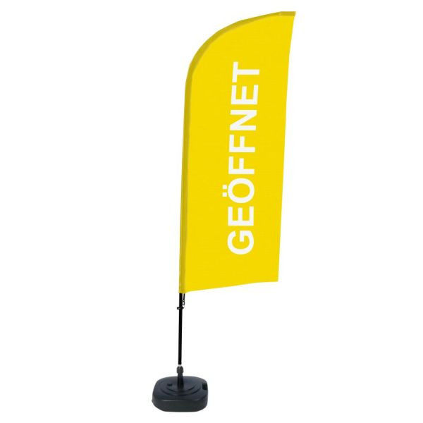 Showdown Displays Beachflag Alu Wind Komplett-Set Geöffnet Gelb Deutsch, BFAW310-WT21-I62