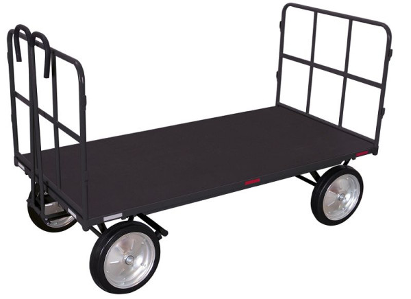 VARIOfit Handpritschenwagen mit 2 Rohrgitterwänden, Außenmaß: 1.265 x 815 x 1.340 mm, RAL 7016 anthrazitgrau, Radsatz: Vollgummibereifung, zu-42131/AG
