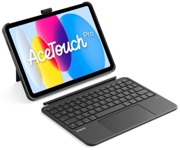 inateck Abnehmbar Hülle mit Tastatur für iPad 11" A16 2025, iPad 10.9" 2022,mit Stifthalter, QWERTZ, AceTouch, dunkelgrau, N0057_black gray