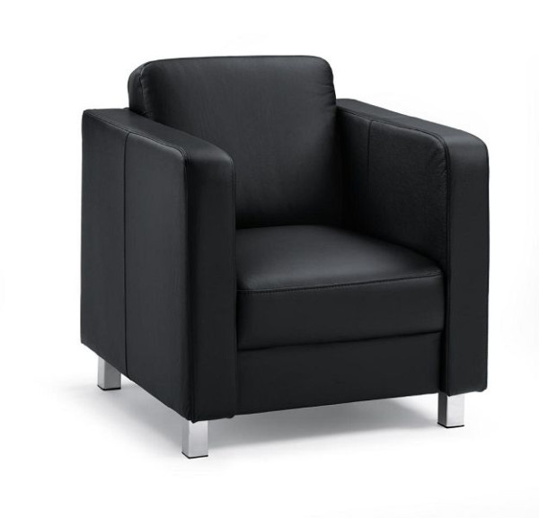 Deskin Sessel AREZZO, Füße verchromt, Kunstleder, Farbe schwarz, 285377