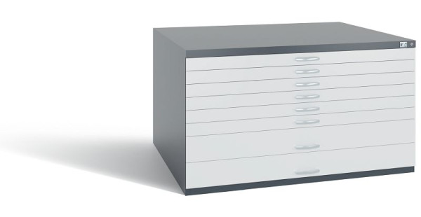 C+P Schubladenschrank Serie 7100_7200, H760xB1350xT960 mm, Anthrazit/Grau, 7201-200 S10318
