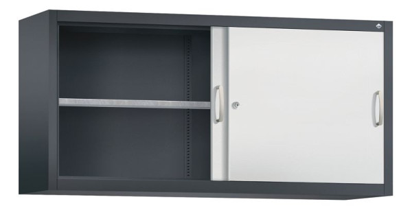 C+P Aufsatzschrank Acurado, H790xB1600xT400mm, Farbe: Schwarzgrau / Lichtgrau, Bügelgriff, 2 OH, 2145-09 S10022