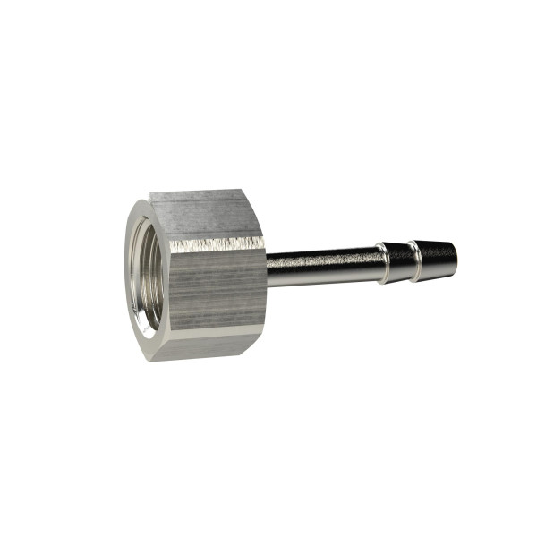 Riegler Aufschraubschlauchtülle, G 1/8 innen, für Schlauch LW 4, SW 14, Messing vernickelt, 134876