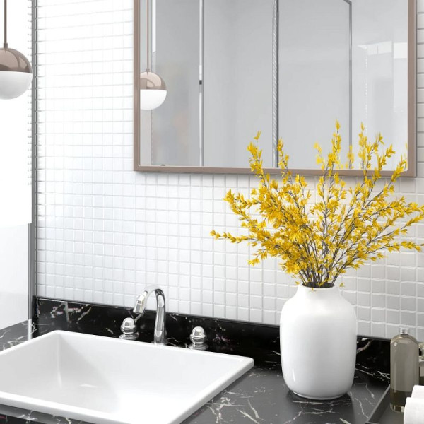 vidaXL Mosaikfliesen, VE: 22 Stück, Weiß 30x30 cm Glas, 327312