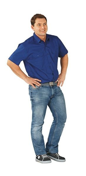 Planam Hemden Köperhemd 1/4 Arm, dunkelblau, Größe 41/42, 0418041