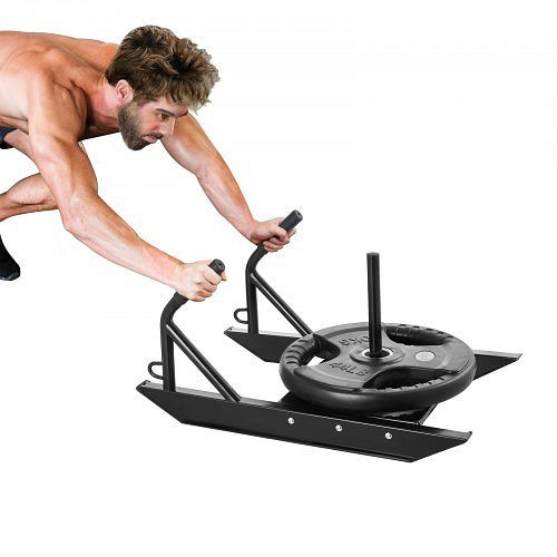 VEVOR Zugschlitten 227 kg belastbar, Schwarz - Fitness für Kraft- und Schnellkrafttraining, LXQH12YCTXDWQ96CAV0