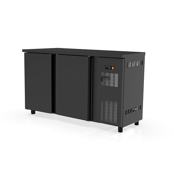 Vaiotec TOPLINE Barkühltisch 530 schwarz / 2 Türen, Fassungsvermögen netto 315 Liter, 148,5x53x85 cm, 11380