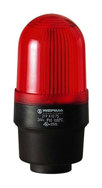 WERMA Blitzleuchte Rohrmontage 24VDC 119 x 58 mm RD- rot, 219.120.55